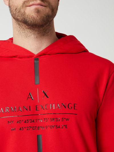 ARMANI EXCHANGE Bluza z kapturem z logo Czerwony 3