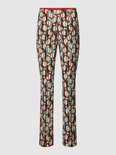 Marc Cain Feminine fit stoffen broek met all-over motief Mintgroen - 2