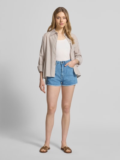 American Vintage korte jeans met franjes model 'JOYBIRD' Lichtblauw - 1