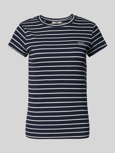 Pepe Jeans T-shirt met ronde hals, model 'MERIBEL' Marineblauw - 2