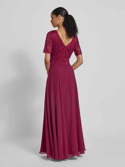 Vera Mont Abendkleid mit Spitze und Rundhalsausschnitt Bordeaux 5
