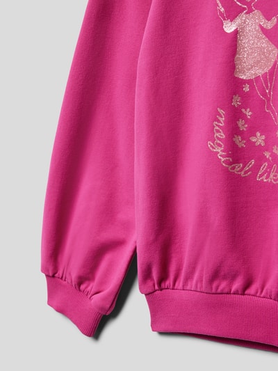 s.Oliver RED LABEL Hoodie mit Motiv-Print Pink 2