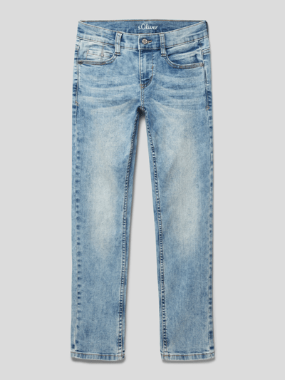 s.Oliver RED LABEL Slim fit jeans met siernaden Blauw - 1