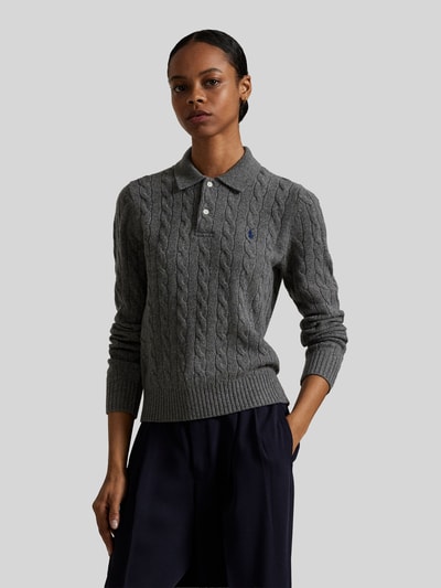 Polo Ralph Lauren Koszulka polo o kroju regular fit z mieszanki wełny z dodatkiem kaszmiru Średnioszary 4