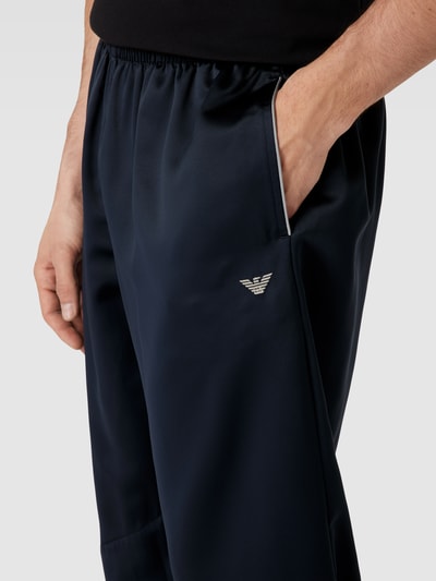 Emporio Armani Spodnie od piżamy z detalem z logo model ‘DELUXE’ Ciemnoniebieski 3