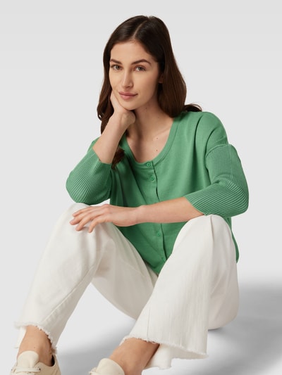 Saint Tropez Cardigan mit überschnittenen Schultern Modell 'Mila' Grün 3
