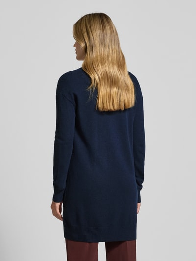 Christian Berg Woman Gebreide lange jas van kasjmier met opgestikte zakken Donkerblauw - 5