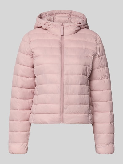 Produktfoto, różowa pikowana kurtka damska z kapturem, krój regular fit, boczne kieszenie, Regular Fit Steppjacke mit Kapuze Modell 'TAHIA' od Only