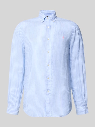 Productfoto, Regular Fit Freizeithemd aus reinem Leinen van Polo Ralph Lauren, meerkleurig gestreept, flammengaren, logo-detail, button-down kraag