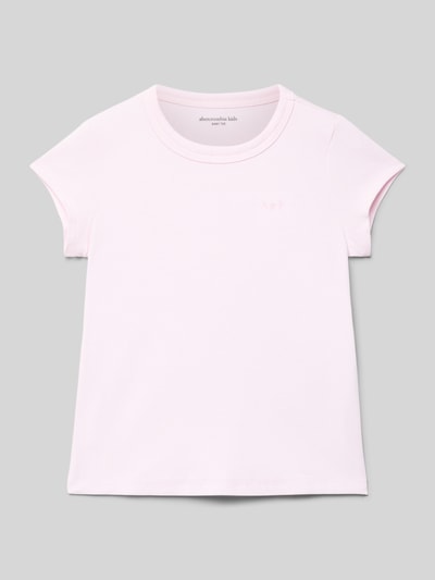 Abercrombie&Fitch T-shirt z naszywanym logo model 'ESSENTIAL' Różowy 1