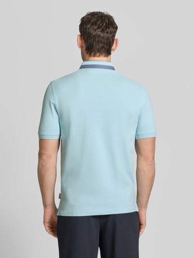 bugatti Regular Fit Poloshirt mit Stehkragen und Logo-Stitching Aqua 5