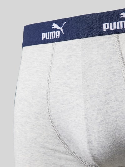 Puma Boxershorts mit elastischem Label-Bund Modell 'SOLID' im 4er-Pack Blau 2