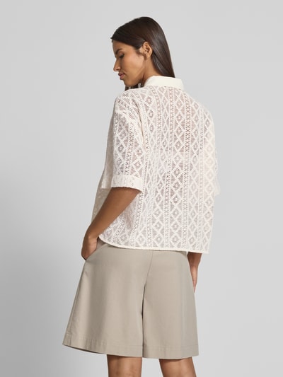 Jake*s Collection Hemdbluse mit Lochstickerei Beige 5