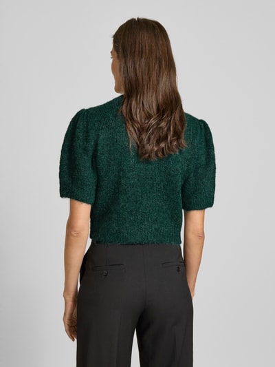 Vero Moda Regular Fit Strickpullover mit Woll-Anteil Modell 'NOVAH' Dunkelgruen Melange 5