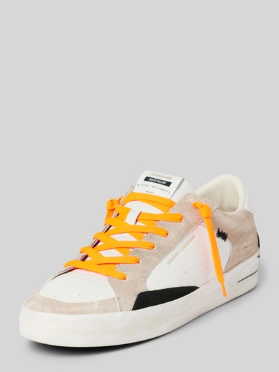 Crime London Sneakers met contrastgarnering, model 'DELUXE' Beige - 1