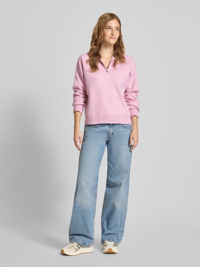 Pieces Regular fit pullover met schipperskraag, model 'OREE' Roze - 1