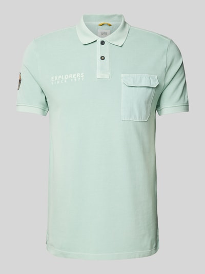 camel active Poloshirt met labelstitching Turquoise - 2