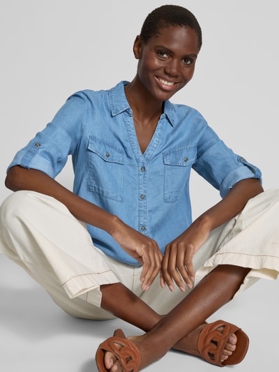 VERO MODA Loose fit overhemdblouse van lyocell, model 'BREE' Jeansblauw - 3