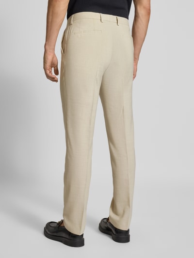 BOSS Slim Fit Anzughose aus Schurwoll-Mix mit Leinen-Anteil Modell 'Leon' Offwhite 5