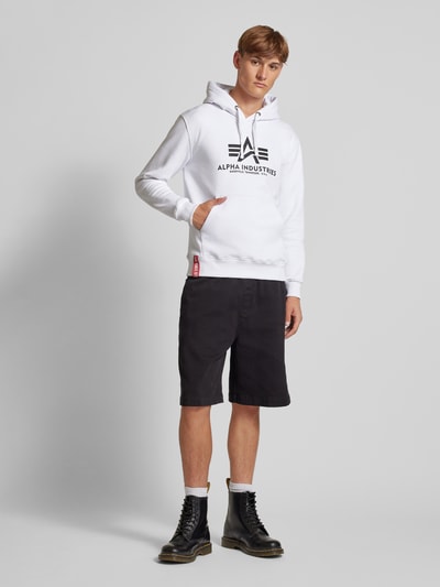 Alpha Industries Hoodie mit Label-Print Weiss 1