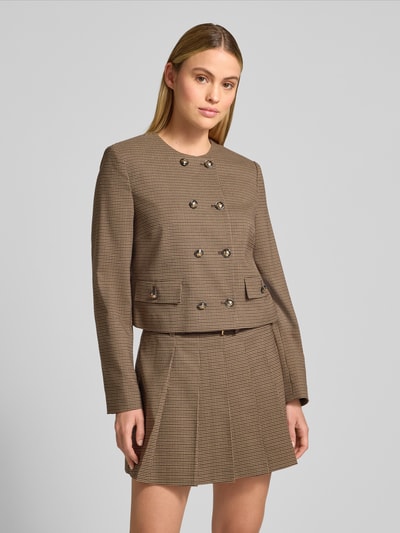 Jake*s Collection Regular Fit Blazer mit Viskose-Anteil und Paspeltaschen Dunkelbraun 4