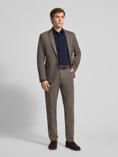 BOSS Koszula biznesowa o kroju slim fit z bardzo długim rękawem model ‘HANK’ Granatowy 1