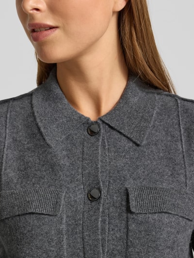 Christian Berg Woman Wollshirt mit Umlegekragen Mittelgrau Melange 3