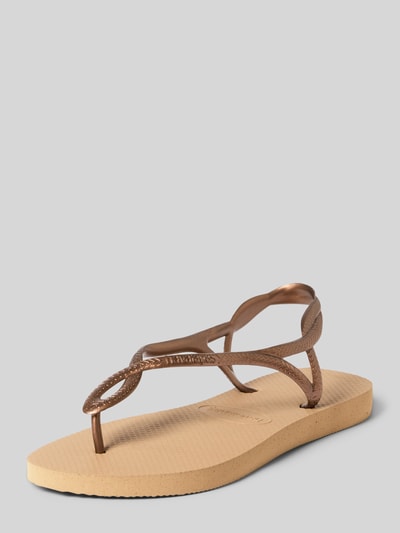 Havaianas sandały z detal z logo model 'Luna' Różowozłoty 1