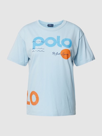 Polo Ralph Lauren T-Shirt mit Label-Motiv-Print Modell 'WAVES' Rauchblau 2