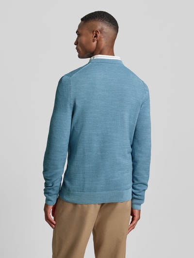 Marc O'Polo Regular fit gebreide pullover van zuiver katoen Aquablauw gemêleerd - 5
