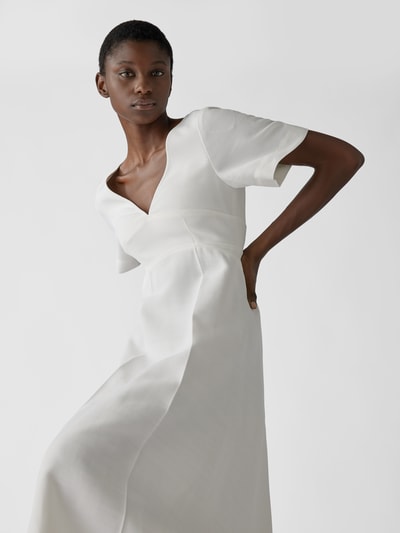 Victoria Beckham Midikleid mit V-Ausschnitt Weiß 6