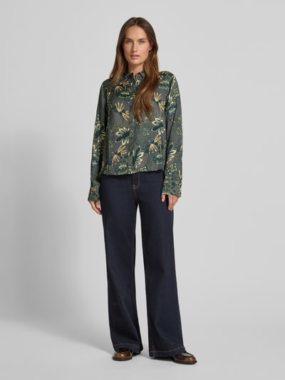 MOS MOSH Bluzka o kroju regular fit z wykładanym kołnierzem model ‘Abina’ Trzcinowy 1