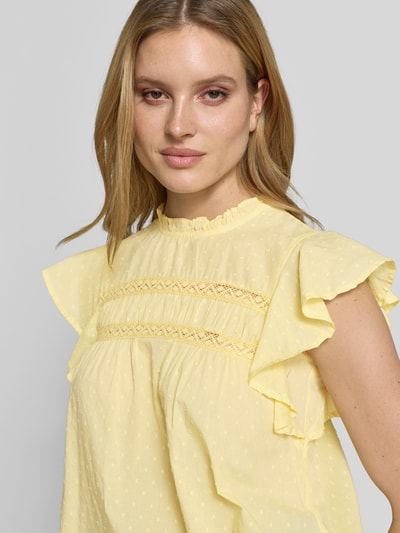 VERO MODA Regular Fit Blusentop aus reiner Baumwolle Modell 'TRINE' GELB 3