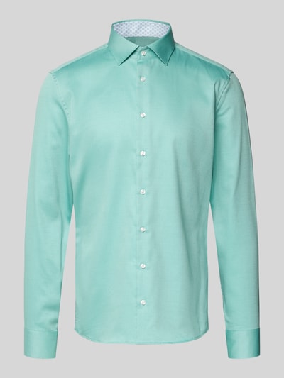 SEIDENSTICKER Slim fit zakelijk overhemd van katoen met kentkraag Lichtgroen - 2