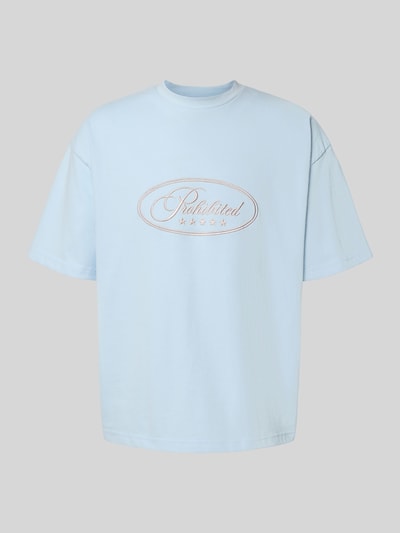 PROHIBITED T-Shirt mit Rundhalsausschnitt Hellblau 2