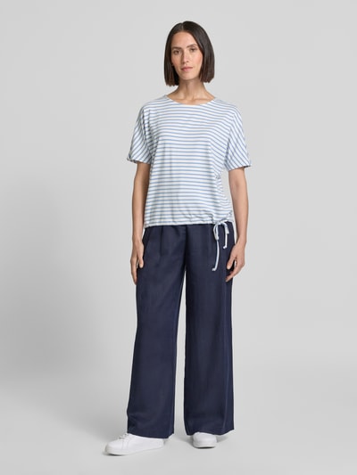 Oui T-shirt z tunelem na dole Ciemnoniebieski 1