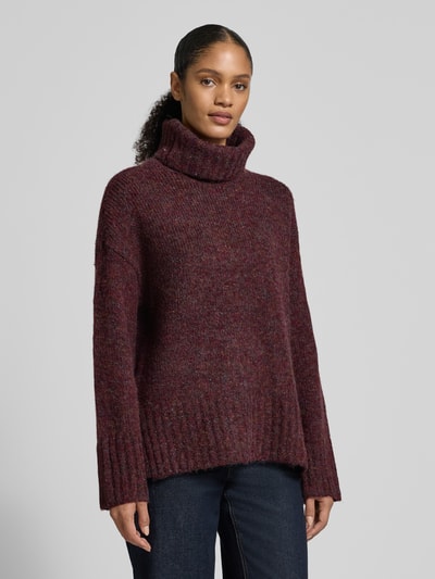 Vero Moda Golf o luźnym kroju z dodatkiem wełny model ‘INGRID’ Bordowy melanż 4