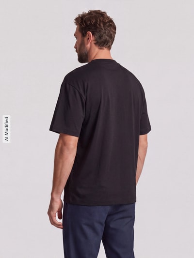 HUGO Regular Fit T-Shirt aus reiner Baumwolle Modell 'Derenn' Black 5