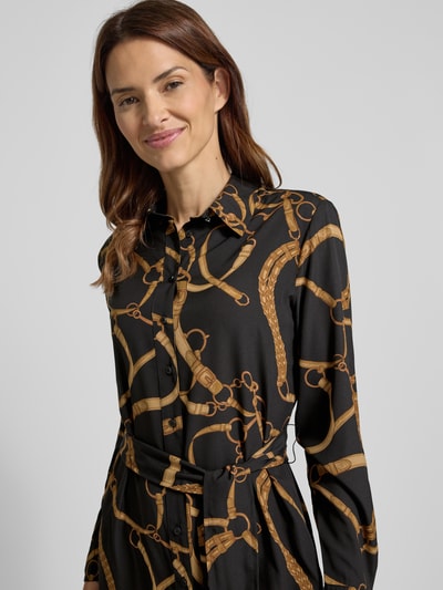 Lauren Ralph Lauren Sukienka midi z kołnierzykiem koszulowym model ‘SHADNY’ Czarny 3