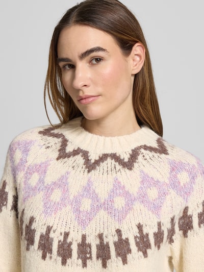 Christian Berg Woman Sweter z dzianiny z prążkowanymi wykończeniami Jasnobrązowy 3