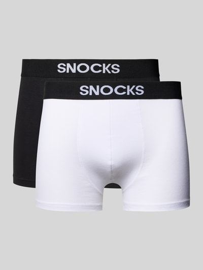 Snocks Slim Fit Boxershorts mit Logo-Detail im 2er-Pack Weiss 1