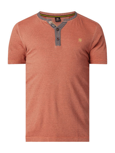 Lerros Serafino-Shirt mit Streifenmuster Orange 2