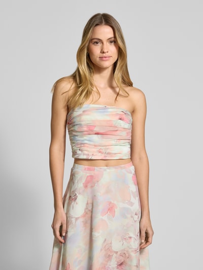 Jake*s Cocktail Cropped Bandeau-Top mit Raffungen Sand Melange 4