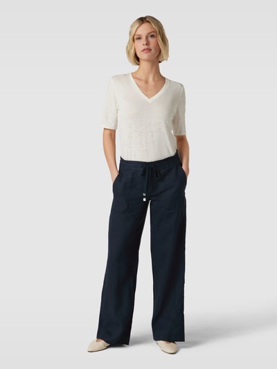Lauren Ralph Lauren Spodnie materiałowe z elastycznym pasem Granatowy 1
