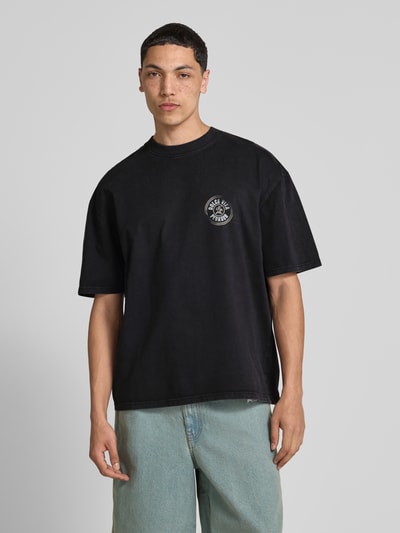 Pegador Oversized T-shirt met labelprint, model 'Nuevo' Zwart - 5