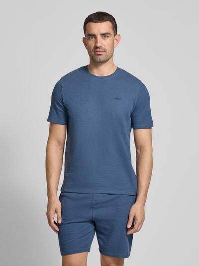 BOSS T-Shirt mit Label-Stitching Jeansblau 4