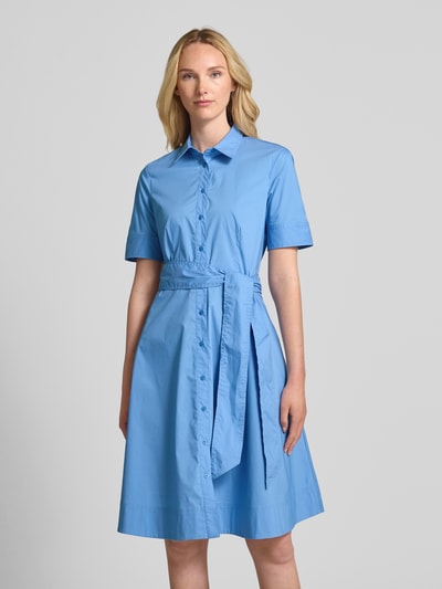 Lauren Ralph Lauren Sukienka koszulowa o długości do kolan z wiązanym paskiem Błękitno-niebieski 4