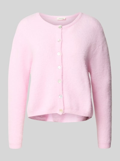 American Vintage Gebreid jack van wolmix met ronde hals, model 'VITOW' Lichtroze gemêleerd - 2