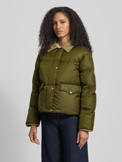 Marc O'Polo Regular Fit Daunenjacke mit Umlegekragen aus Cord Khaki 4