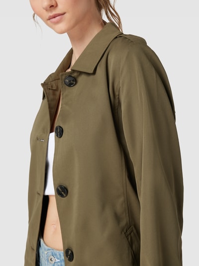 Only Trenchcoat mit Umlegekragen Modell 'LINE' Oliv 3